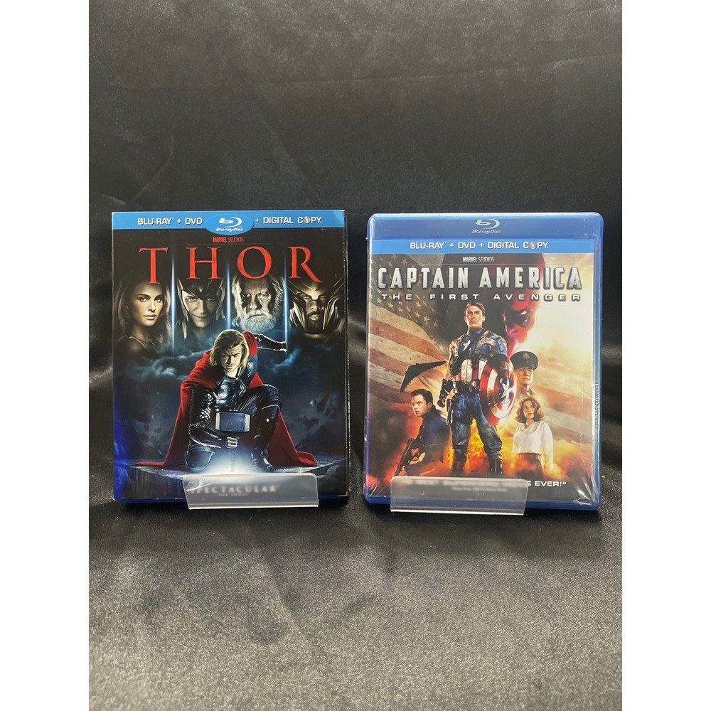 Marvel Thor and Captain America‎ The First Avenger Blu-ray DVD Bundle MCU Movies